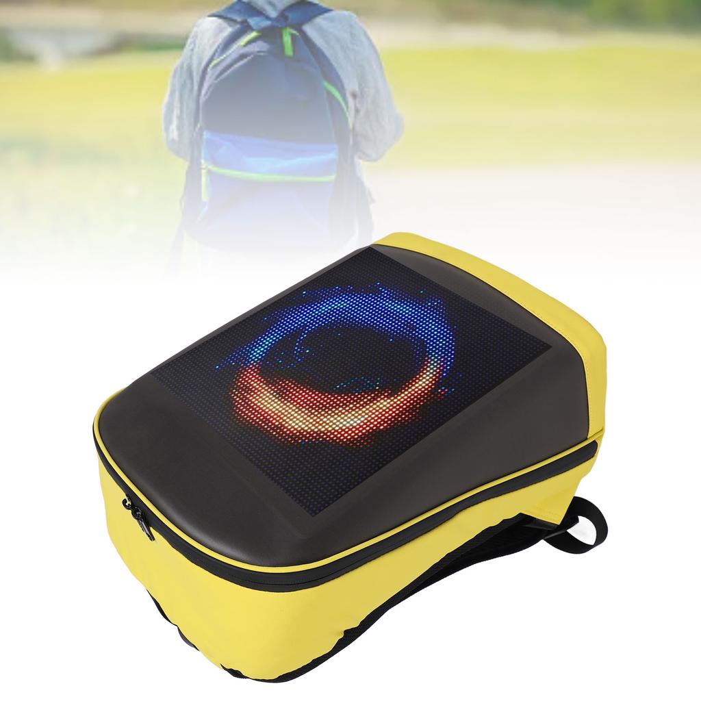 Светодиодный рюкзак, цветной программируемый экран 64x64 пикс., управление через приложение, рюкзак для ноутбука 16 дюймов с USB-портом, водонепроницаемая светодиодная сумка для мотоцикла, путешествий, на каждый день