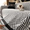 2025 Новый чехол на диван с принтом «Рыбья кость», полный чехол, плюшевая подушка для дивана для всех сезонов, нордический, плотный, двусторонний, используемый как полотенце для дивана