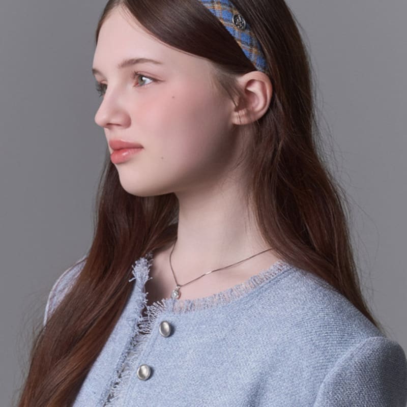 БЕЛЫЕ ПЕСКИ Фиолетовая этикетка Современная Ретро Клетчатая Повязка на голову Терни (3 цвета)