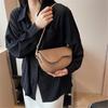 Small PU Leather Saddle Armpit Bags for Women Summer Chain Shoulder Crossbody Bag Ladies Underarm Handbags