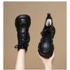 Women'S Winter New Brown Leather Plush Warm Ankle Snow Boots Platform Comfortable Anti Slip Lace Up Cold Proof Cotton Shoes