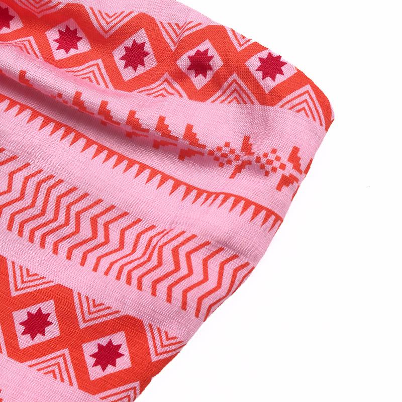 Women's Fashion Summer Spring Geometric Print Sleeveless Hanging Neck High Waist Casual Dresses