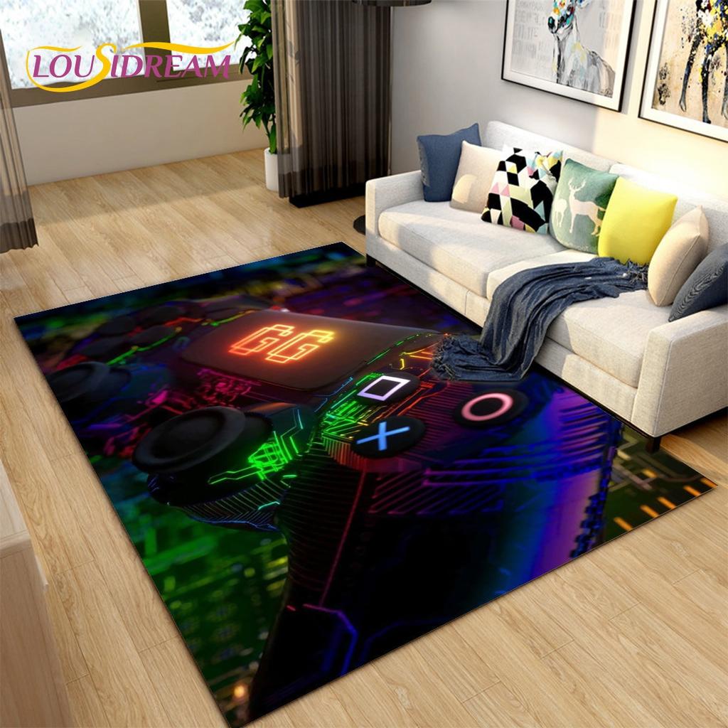 Cartoon Gamer Game Controller Area Rug Large,Carpets Rug for Living Room Children's Room,Kids Play Crawl Non-slip Floor Mat Gift