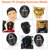 Корейская игра 3 Корейское ТВ Косплей Костюмы Маски Кино Тема Квадратный Круглый Треугольник БОСС Хэллоуин Золотой Леопардовый Маскарадная Маска
