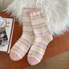 Female Autumn and Winter Thickened Warm Lovely Pink Moon Floor Sleep Tube Cotton Socks