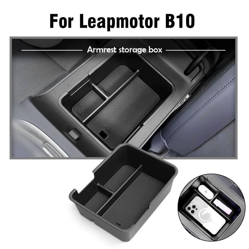 Для автомобиля Leapmotor B10 Подлокотник Ящик для хранения Органайзер Нескользящий Водонепроницаемый Чехол-лоток для центральной консоли Модификация интерьера автомобиля