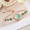 Elegant Women's Bracelet Watch Pull Type Rhinestone Quartz Watch Ladies Business Watches  Daily Use