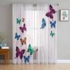 Flower And Colorful Butterfly Sheer Curtains For Living Room Bedroom Kitchen Home Decor Tulle Voile Curtains Windows Drapes
