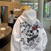 Свитер Мужской Большого Размера Куртка с Капюшоном Кантри Свободный Мальчики и Девочки Ретро Топ