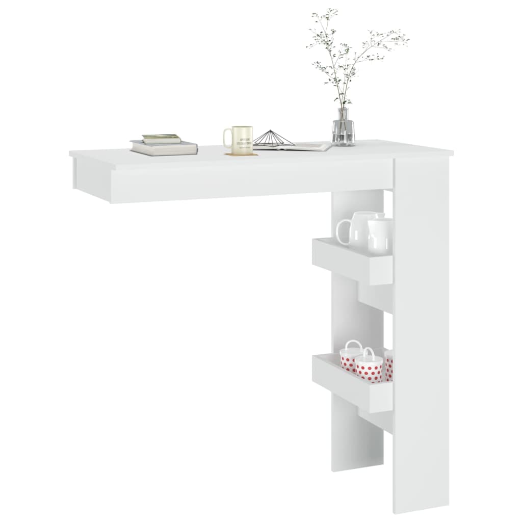 Wall Mounted Bar Table White 102 x 45 x 103.5 cm Engineered Wood