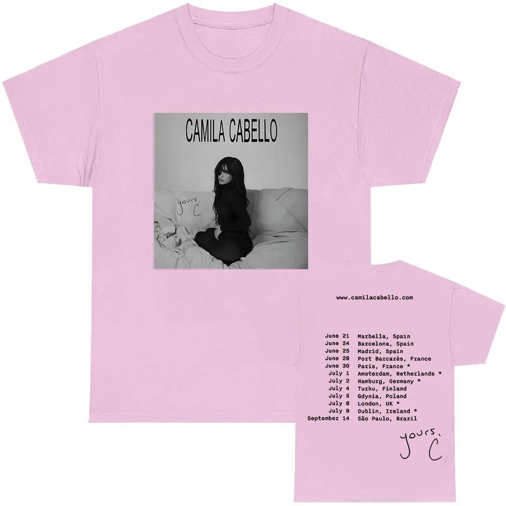 Футболка Camila Cabello Yours.C Tour 2025 Футболка с графикой певицы Хлопковая летняя мужская женская футболка Camisas Хип-хоп Унисекс Уличная одежда