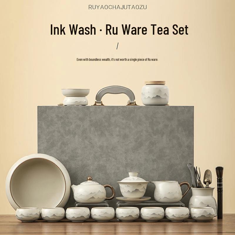 Ru Kiln Ink Wash Kung Fu Tea Set