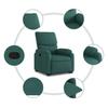 Vidaxl Подъемное раскладное кресло, темно-зеленое, обитое тканью