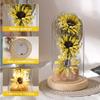 Sunflower Gifts for Women, Artificial Sunflowers In Glass Dome with LED Strip, Sunflower Decor On Mother's Day, Valentine's Day, Christmas