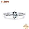 Tancise Classic 925 Sterling Silver  Zircon Ring Ladies Jewelry Wedding Promise Party Gift
