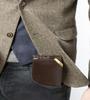 Men's horizontal wallet with gold accent, natural grain leather - Rovicky