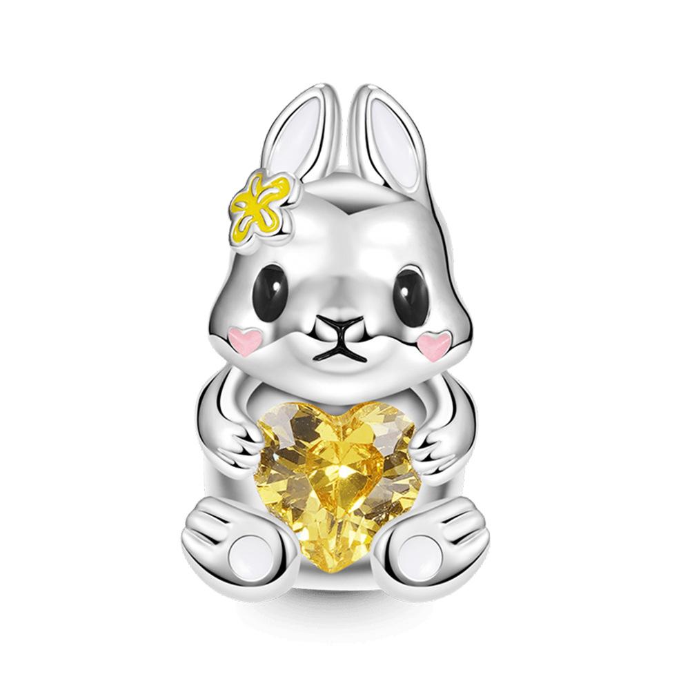 S925 Silver Salamander Heart Bead Cartoon Robot Vampire Theme Handmade Jewelry DIY Accessory