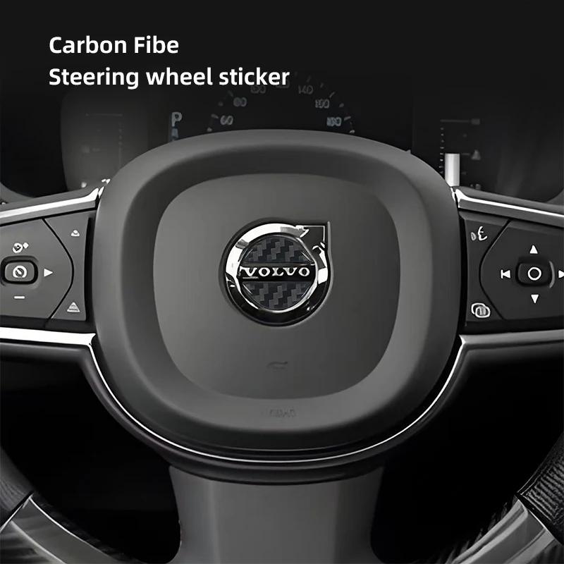 Car Steering Wheel Stickers Carbon Fiber Sticker Accessories For Volvo Xc60 Xc90 V40 V60 S60 V50 V90 S80 C40 XC40 V70 Rdesign