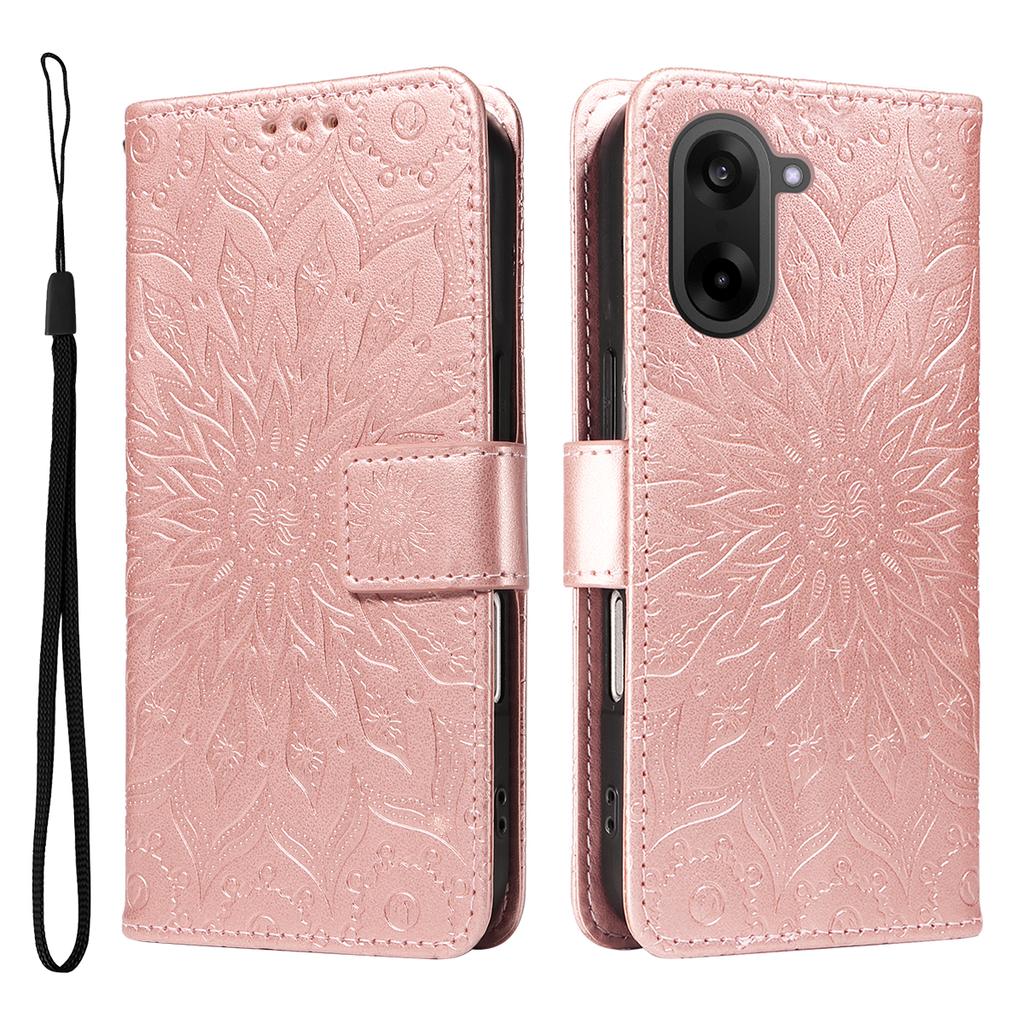 For OnePlus Nord CE5 5G/OnePlus Ace 5 Racing 5G Leather Wallet Case Sunflower Imprinted Phone Cover