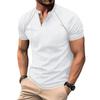 Men's Shoulder Length Short Sleeved Collar T-shirt Casual Round Neck Top