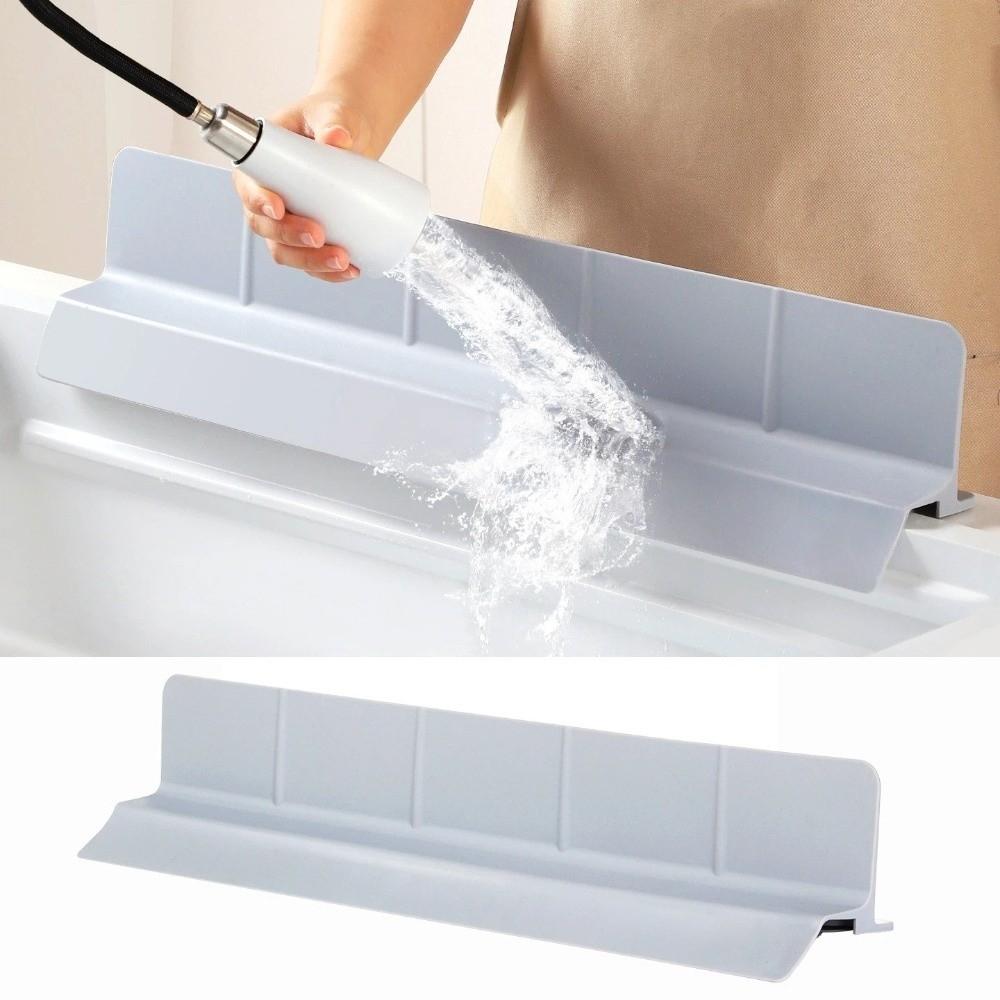Anti-splash Silicone Sink Barrier with Large Suction Cup Sink Water Baffle Bar Sink