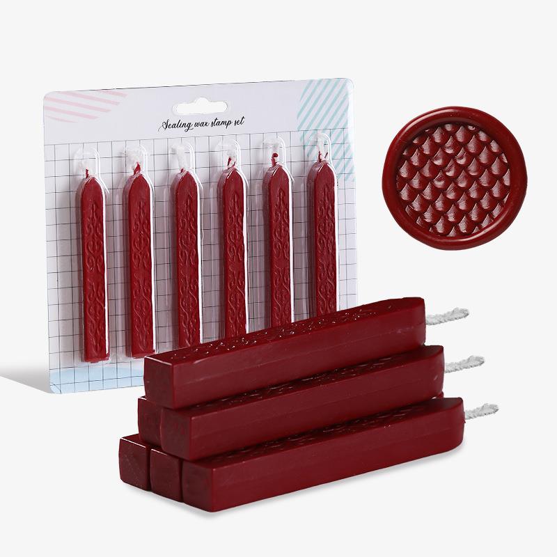 Высококачественный набор из 6 предметов, печатей, восковых палочек, печатей, антикварных свечей из сургуча с фитилем для почтовых писем в стиле ретро, винтаж