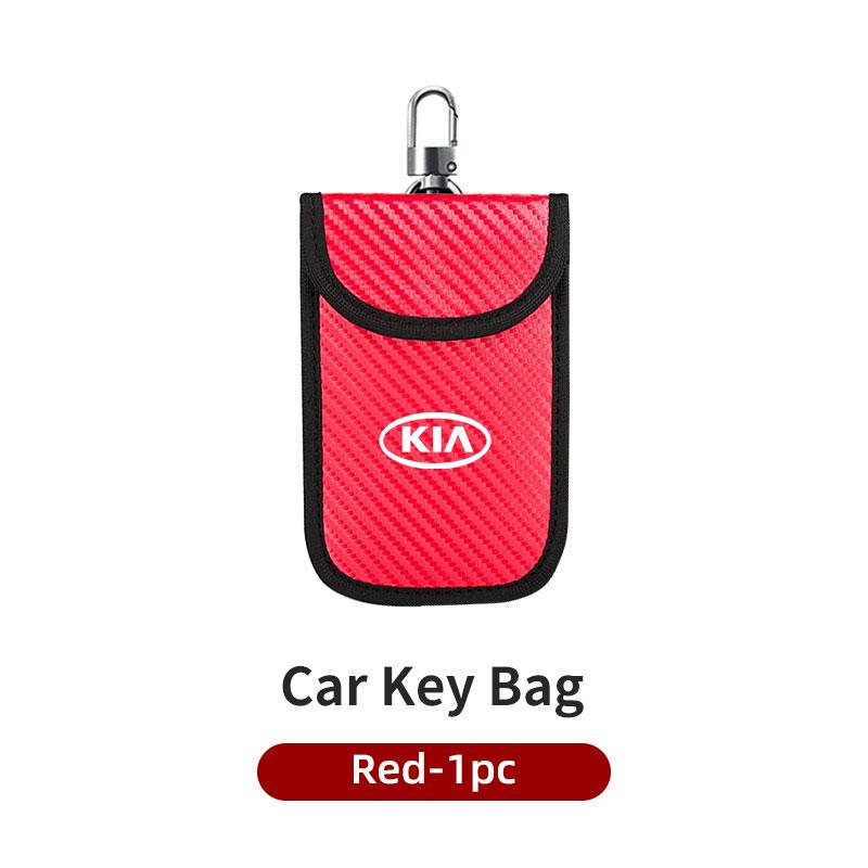 AEK4 Portable Leather Car Key Protective Case Key Organizer Bag Badge Accessories For KIA K5 K2 Rio Optima Sportage Venga Sorento