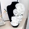 1 шт. Ручной работы Черно-белая Тканевая 3D Цветочная Аппликация DIY Свадебное Платье и Украшение для Официального Наряда, Свадебные Аксессуары