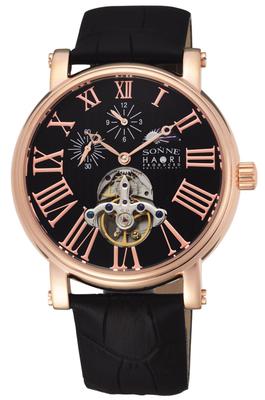 Sonne Watch H001 Часы из нержавеющей стали с черным циферблатом, автоматические, 44 мм H001PG Мужские