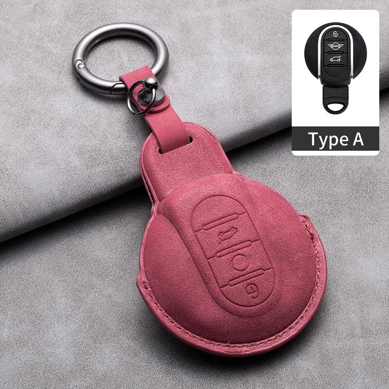 Suede Leather Car Remote Key Case For BMW MINI COOPER S ONE JCW F54 F55 F56 F57 F60 CLUBMAN COUNTRYMAN Keychain Auto Accessories