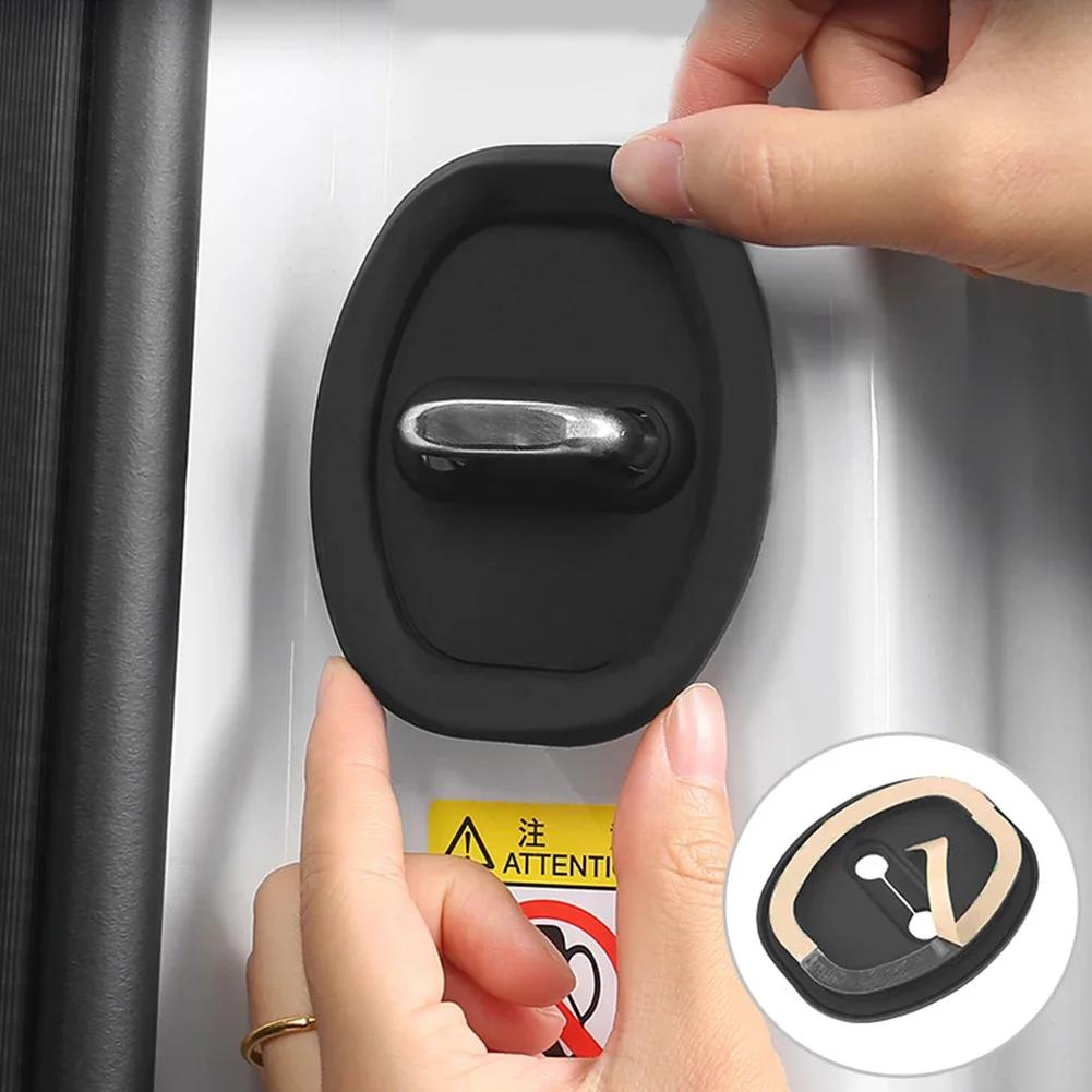 4/8/12 шт. защитная крышка дверной защелки автомобиля, силиконовая крышка дверной ручки, защитный стопор дверных замков автомобиля, защита от столкновений