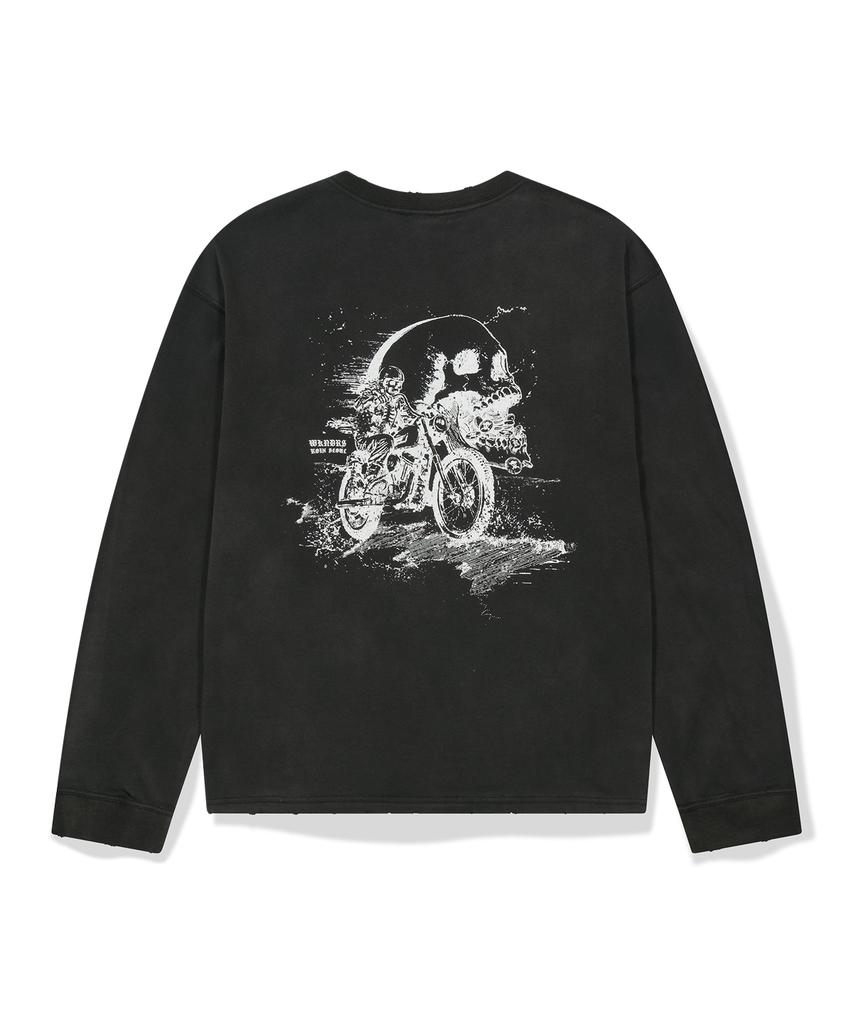 WKNDRS [Koin Seoul] Футболка с длинным рукавом Death Rider (черный)
