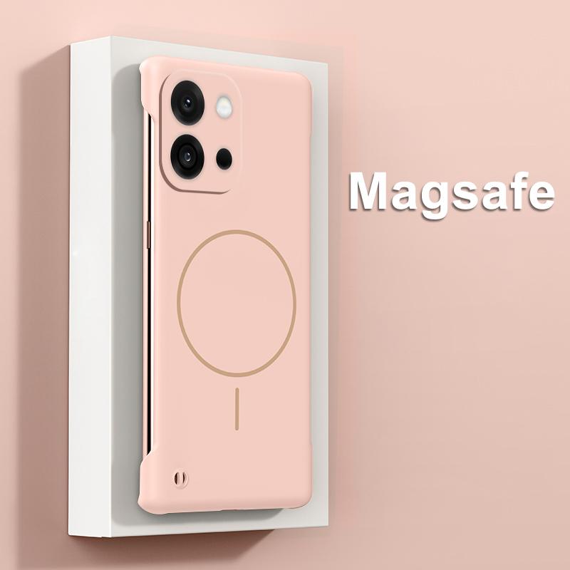 Однотонный безрамочный магнитный чехол для телефона для OnePlus 13T 13R 13 12R Ace 5 3 Тонкий противоударный жесткий ПК чехол для беспроводной зарядки