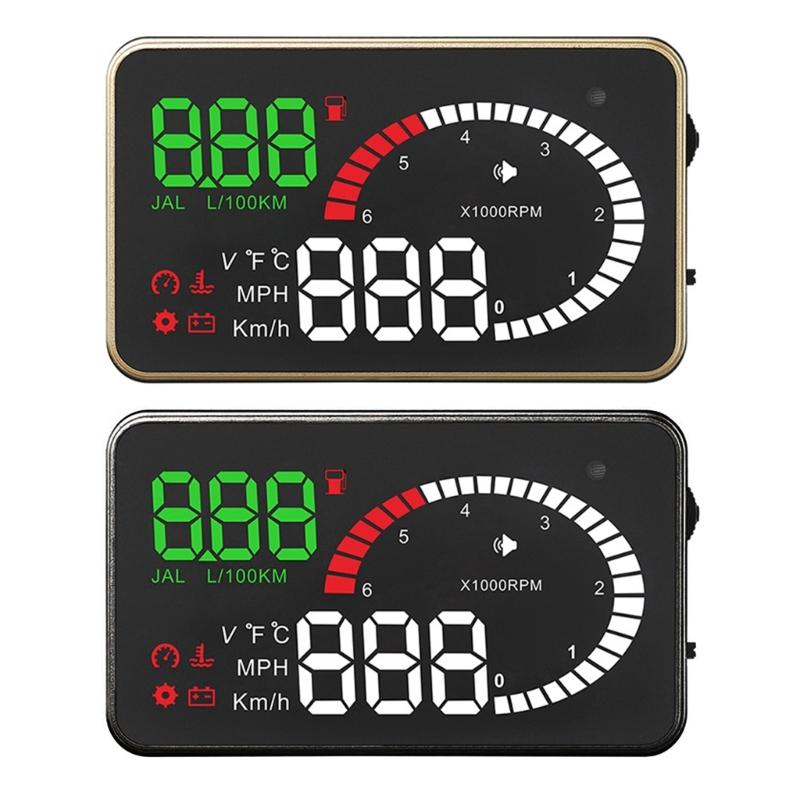 Спидометр HUD OBD2 Цифровой измеритель скорости KMH Спидометр Проекционный дисплей для автомобиля с сигнализацией о превышении скорости воды
