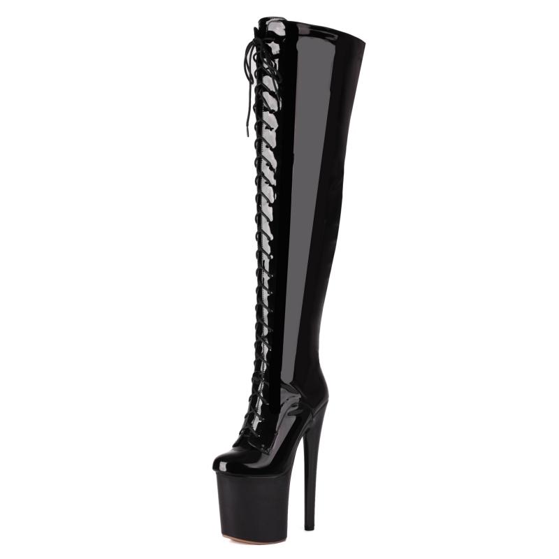 Over the Knee High Boots Women Sexy Thin Heels Party Dance Club Nightclub Shoes Ladies Luxury Gold Red Thigh High Boot Big Size
