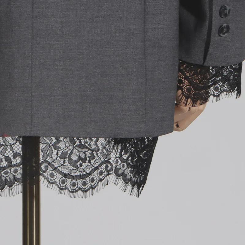 Элегантный женский пиджак с кружевной отделкой - Коллекция Весна 2025