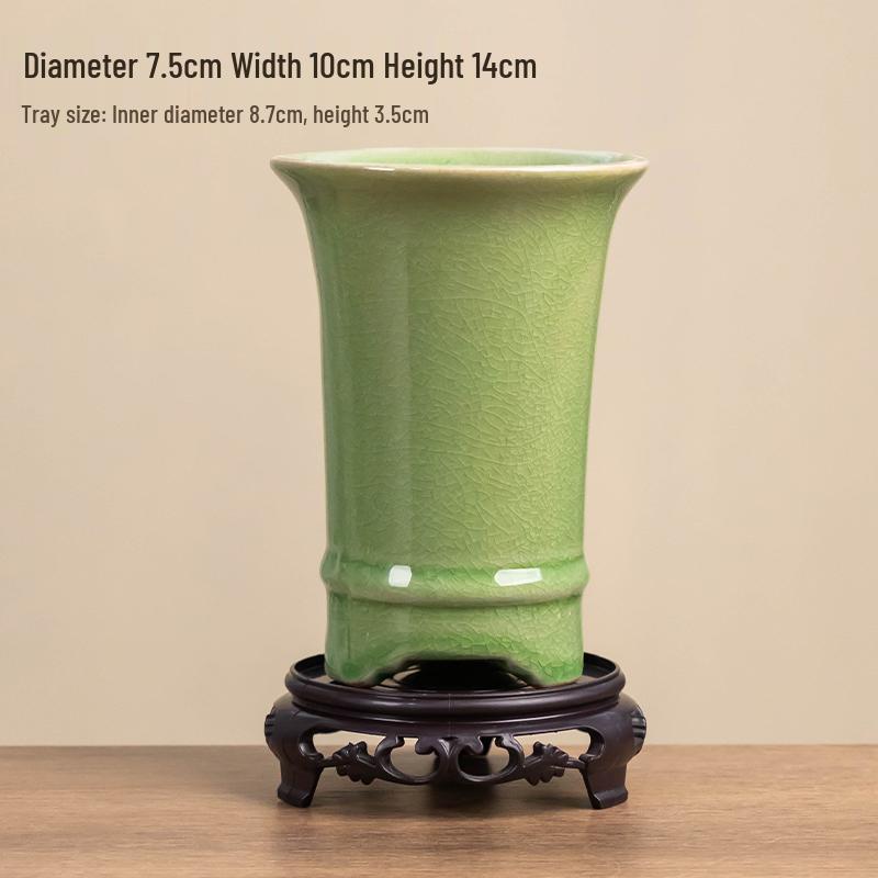 Orchid Ceramic Flower Pot with Trailing Branches for Desktop Landscaping
