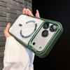 Metal Lens Stand Magnetic Case For 17 Pro Max 16 15 Plus 14 13 12 11 Air Magsafe Lens Glass Film Clear Phone Holder Case