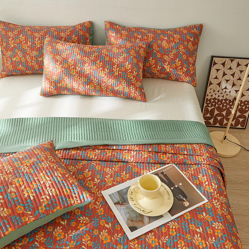 Одеяло с цветочным принтом для кровати, хлопковое покрывало в пасторальном стиле, домашняя кровать, декоративное стеганое одеяло (наволочку нужно заказать)