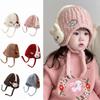 Cartoon Children's Plush Knitted Hat Breathable Kids Ear Protection Hat  Outdoor Activities
