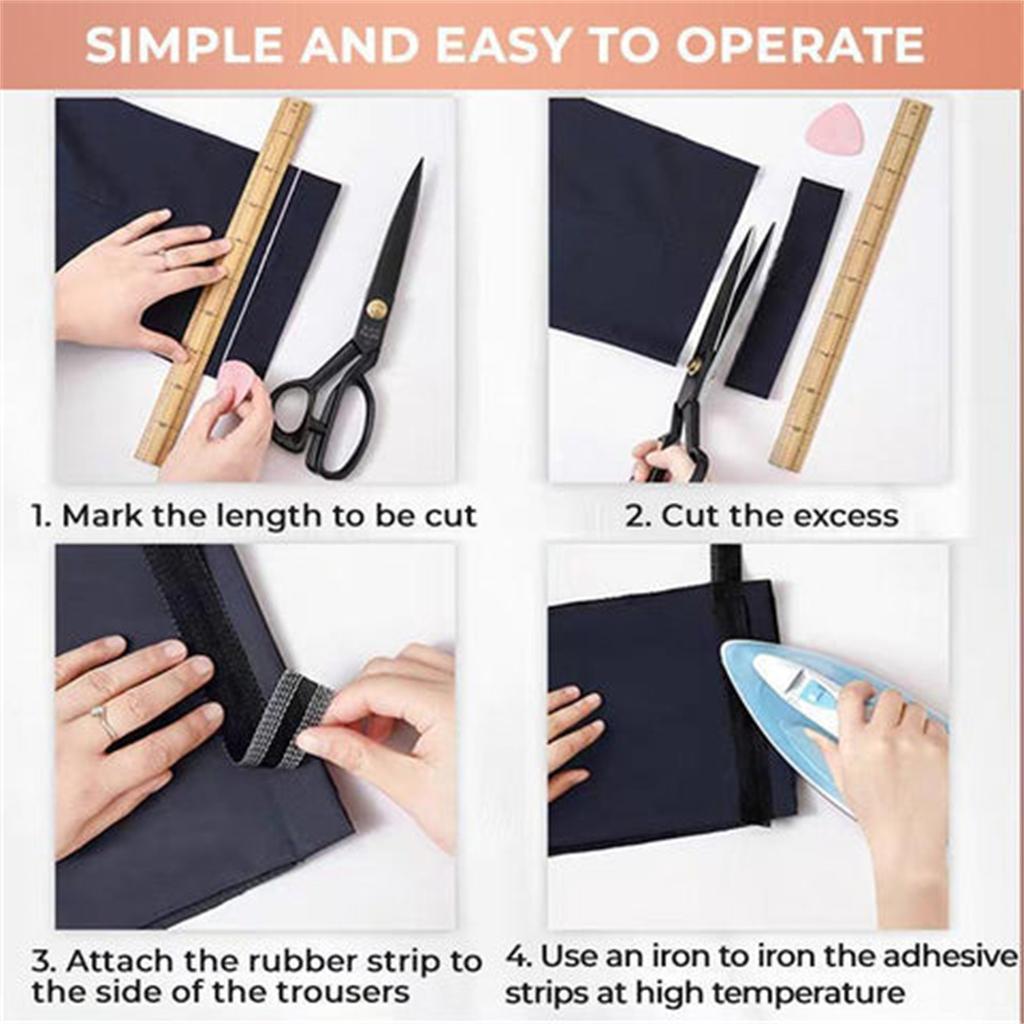 Pants Edge Shorten Self-Adhesive Tape 2.2 Yard Hem Tape For Pants No Sew Hemming Tape