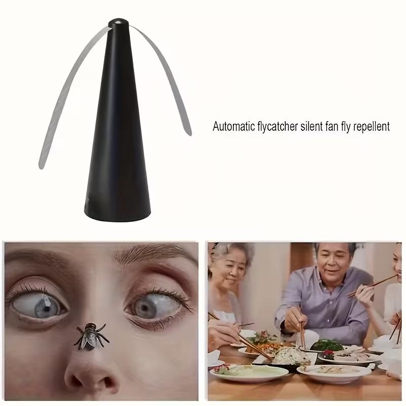 2-in-1 Bug Repellent Fan Battery & Plug-in Version Portable Outdoor Insect Repellent Ventilation Fan for Camping Picnic BBQ Kitchen Market Use