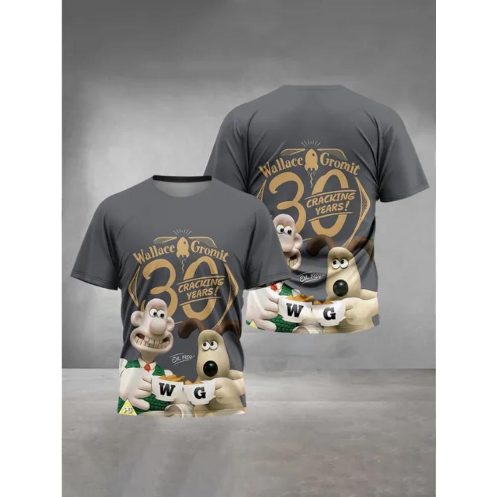 W-Wallaces-Gromits 3D Print Детская одежда от 5 до 14 лет Мужская верхняя одежда для детей Мальчик Девочки Детская футболка Верхние рубашки