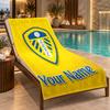 Custom Name Leeds United FC Beach Towel Personalized Text Soft Towel Swimming Travel Bath Gift
