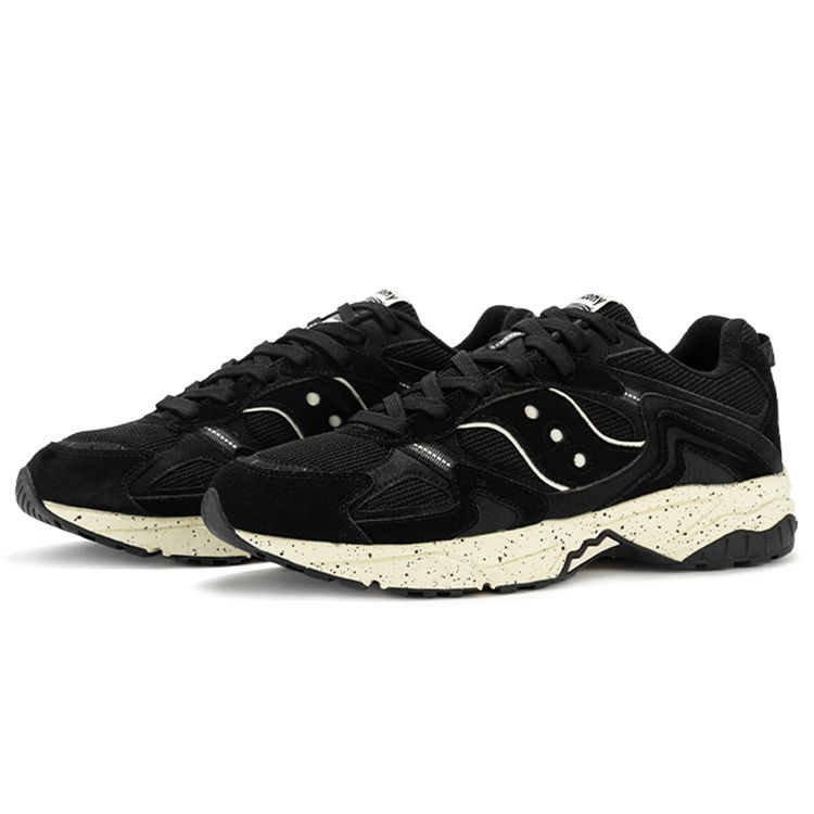 SAUCONY Gsd 90S Retro Fashion Synthetic Leather Cushioning Low-Top Casual Running Shoes Unisex Sneaker Black S79018-3