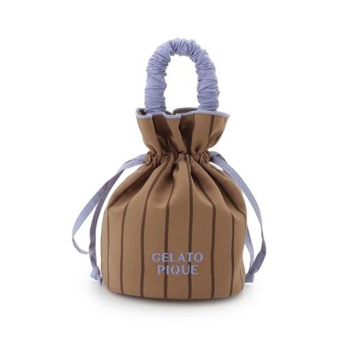 gelato pique Bicolor Drawstring Pouch Bag PWGB264607 Brown Free Size for Women