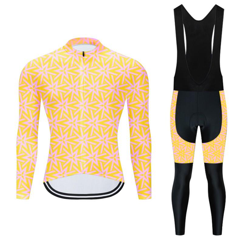 Men Women Cycling Jersey Set Long Sleeve Quick Dry Breathable Bike Sportswear Riding