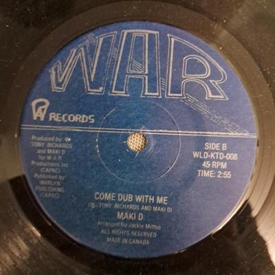 7-дюймовая пластинка MAKI D - Come Rock With Me WLDKTD008 War Records Канада Регги, Ска и Даб Б/у