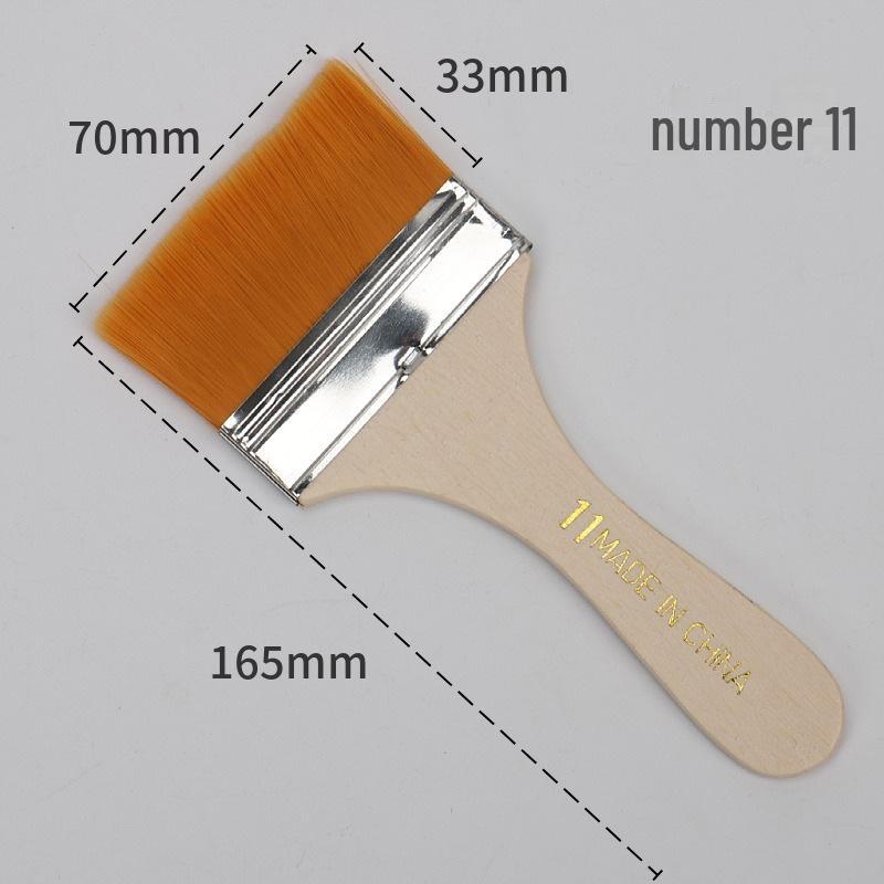 Nylon Hair Oil Painting Brushes Set: 12 Sizes, 5mm Thick Wooden Handles