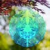 360 Degree Hanging Metal Wind Spinner with Leaf Design Green to Blue Gradient Finish for Balcony Lawn Garden Decor All Season Gift